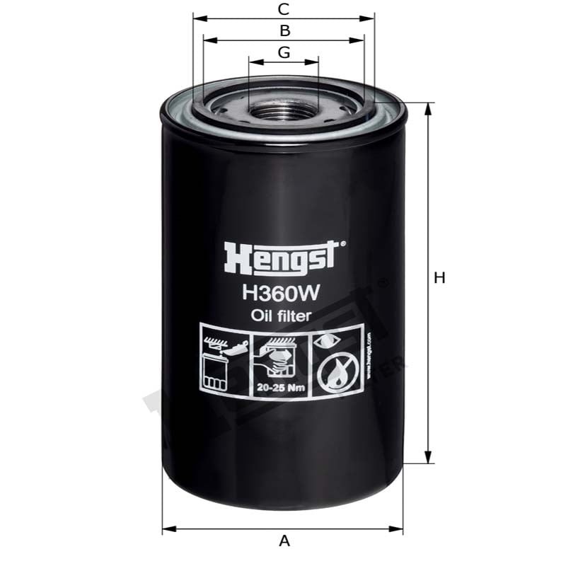 Hengst Filtr oleju H360W 12114262 - 12114262 - Sklep rolniczy PoltechParts