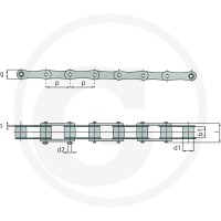 DONGHUA Łańcuch rolkowy 5 m 8360000511 - 8360000511 - Sklep rolniczy PoltechParts