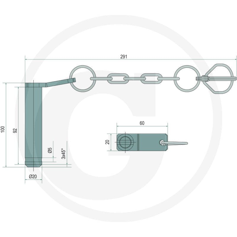 Scharmüller Sworzeń z łańcuszkiem 7770044… | poltechparts.pl