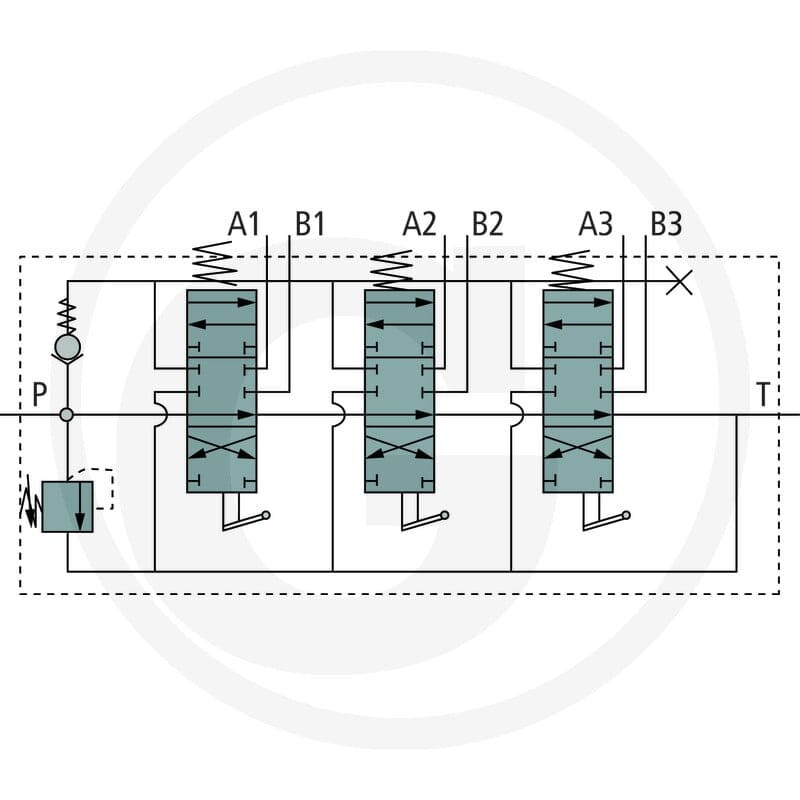 GRANIT Zawór P40 3x DW (z kielichami przyłączen 87000933 - 87000933 - Sklep rolniczy PoltechParts