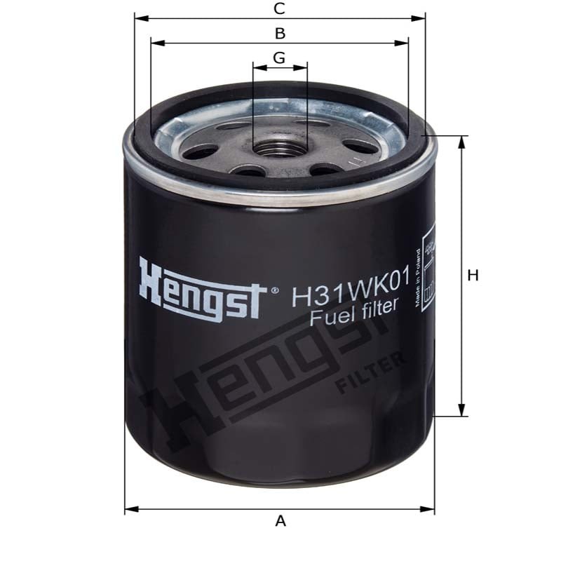 Hengst Filtr paliwa H31WK01 866H31WK01 | poltechparts.pl