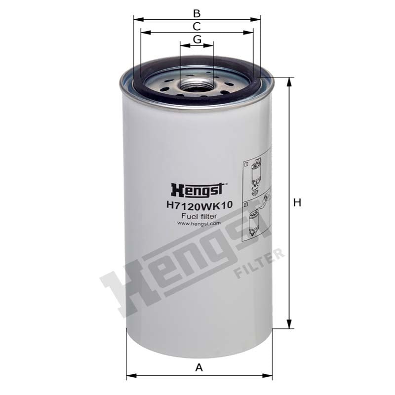 Hengst Filtr paliwa H7120WK10 866H7120WK10 | poltechparts.pl