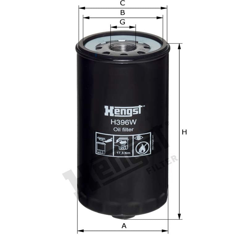 Hengst Filtr oleju Hengst H396W 11038211 - 11038211 - Sklep rolniczy PoltechParts