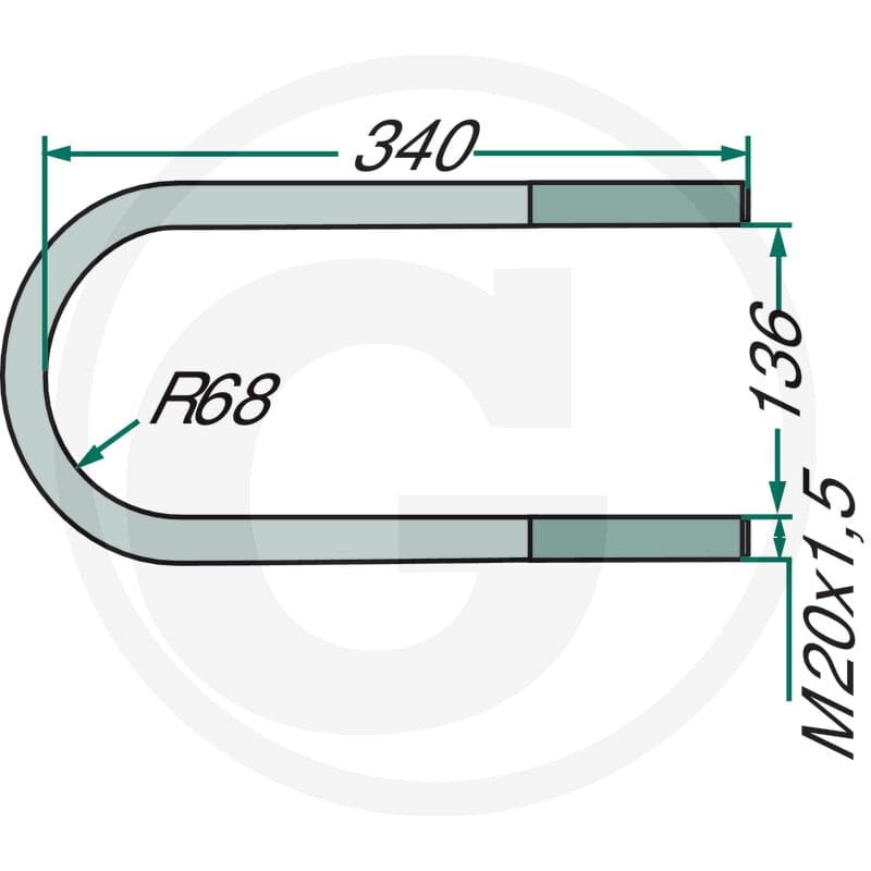GRANIT Uchwyt resoru 136X20X340 forma 2 35742425359 - 35742425359 - Sklep rolniczy PoltechParts