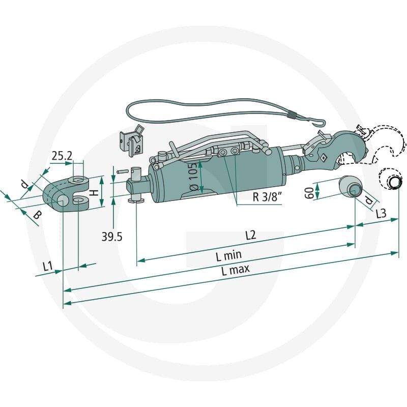 Walterscheid Łącznik górny hydrauliczny 395207241 - 395207241 - Sklep rolniczy PoltechParts