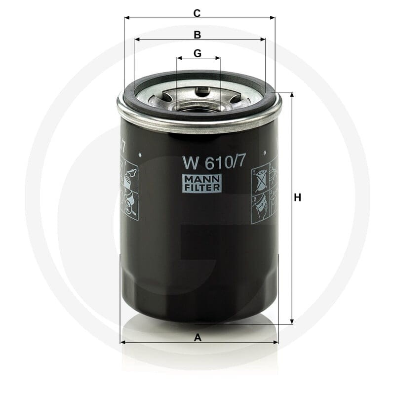 MANN FILTER Filtr oleju W 610/7 565W610.7 - 565W610.7 - Sklep rolniczy PoltechParts