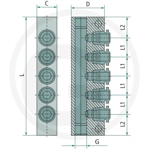 GRANIT B-VT-5x6-2x1/4-AL Rozdzielacz 60603903507
