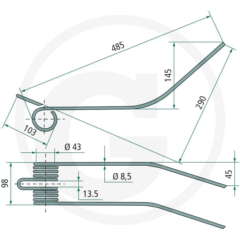 GRANIT Palec zgrabiarki pokosowej 52552513… | poltechparts.pl