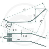 GRANIT Palec zgrabiarki pokosowej 52552513… | poltechparts.pl