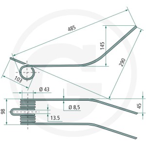 GRANIT Palec zgrabiarki pokosowej 525525139