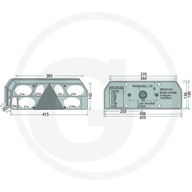 ASPÖCK Lampa tylna Europoint I, prawa 504255400501 - 504255400501 - Sklep rolniczy PoltechParts