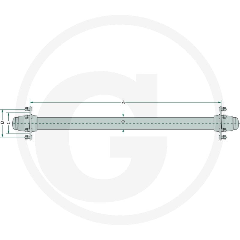 A.D.R Oś niehamowana 220E5560720R9 - Sklep PoltechParts