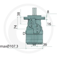 WHITE Silnik hydrauliczny OMR-X 250cc D = 25mm / A2 25711185471 - 25711185471 - Sklep rolniczy PoltechParts