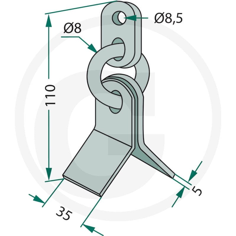 GRANIT Nóż Y 18063-MUL-80 - 18063-MUL-80 - Sklep rolniczy PoltechParts