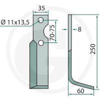 GRANIT Nóż rotacyjny 180IND-482L - 180IND-482L - Sklep rolniczy PoltechParts