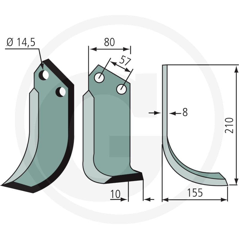 GRANIT Nóż wygięty 180MUR-04L - 180MUR-04L - Sklep rolniczy PoltechParts