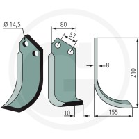 GRANIT Nóż wygięty 180MUR-04L - 180MUR-04L - Sklep rolniczy PoltechParts