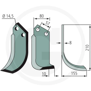 GRANIT Nóż wygięty 180MUR-04L