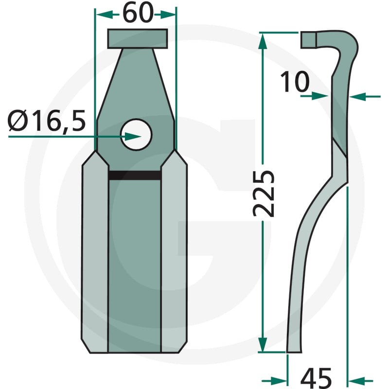 GRANIT Nóż rotacyjny 180PEG-15 - 180PEG-15 - Sklep rolniczy PoltechParts