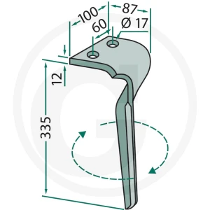 GRANIT Ząb brony aktywnej 180RH-138-R