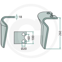 GRANIT Ząb brony aktywnej 180RH-450-DEL - 180RH-450-DEL - Sklep rolniczy PoltechParts