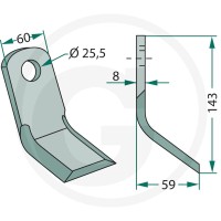 GRANIT Nóż Y 18063-FEI-38 - 18063-FEI-38 - Sklep rolniczy PoltechParts