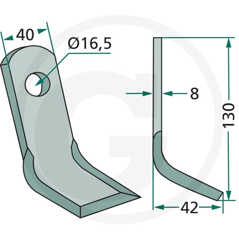 GRANIT Nóż typu Y 18063-NOB-16 - 18063-NOB-16 - Sklep rolniczy PoltechParts