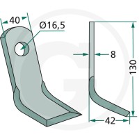 GRANIT Nóż typu Y 18063-NOB-16 - 18063-NOB-16 - Sklep rolniczy PoltechParts
