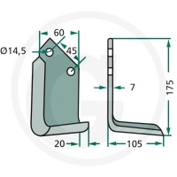 GRANIT Nóż kątowy 180MAL-09L - 180MAL-09L - Sklep rolniczy PoltechParts
