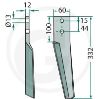 GRANIT Ząb brony aktywnej 180RH-29-L - Sklep PoltechParts