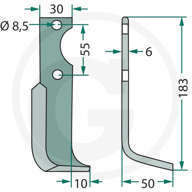 GRANIT Nóż kątowy 180CAR-11L - 180CAR-11L - Sklep rolniczy PoltechParts