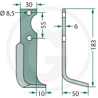 GRANIT Nóż kątowy 180CAR-11L - 180CAR-11L - Sklep rolniczy PoltechParts
