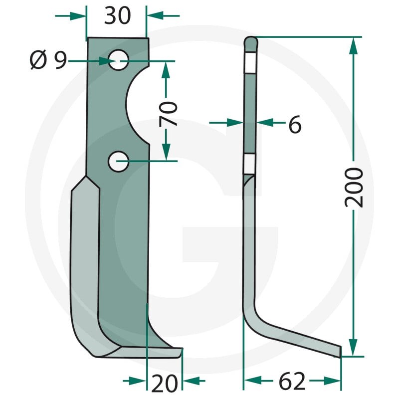 GRANIT Nóż kątowy 180HON-01R - 180HON-01R - Sklep rolniczy PoltechParts