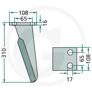 GRANIT Ząb brony aktywnej 180RH-129-L