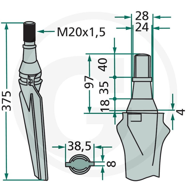 GRANIT Ząb brony aktywnej 180RH-79-R - 180RH-79-R - Sklep rolniczy PoltechParts