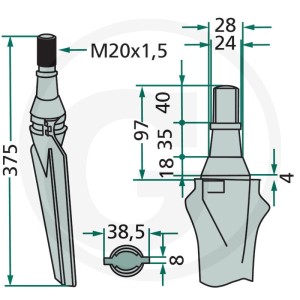 GRANIT Ząb brony aktywnej 180RH-79-R