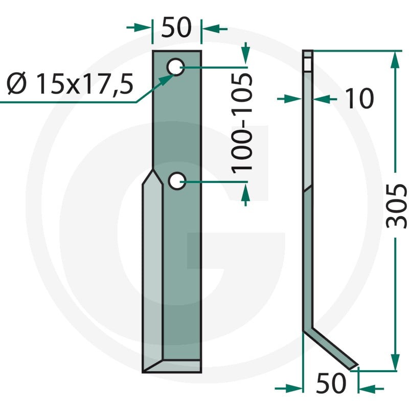 GRANIT Nóż rotacyjny 180IND-484R - 180IND-484R - Sklep rolniczy PoltechParts