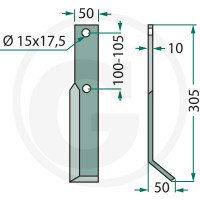 GRANIT Nóż rotacyjny 180IND-484R - 180IND-484R - Sklep rolniczy PoltechParts