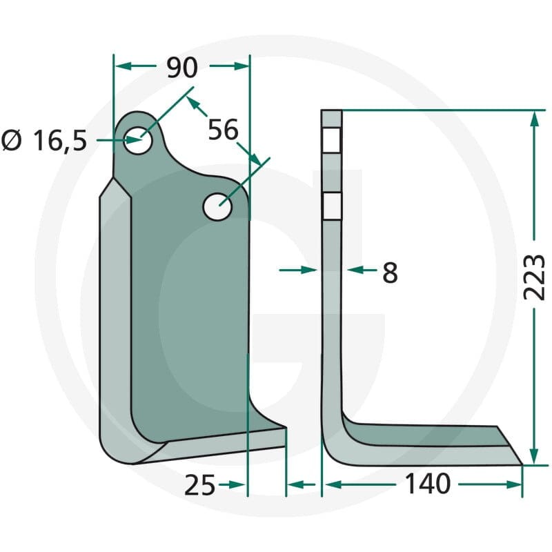 GRANIT Nóż kątowy 180MAS-15R - 180MAS-15R - Sklep rolniczy PoltechParts