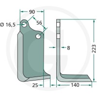 GRANIT Nóż kątowy 180MAS-15R - 180MAS-15R - Sklep rolniczy PoltechParts