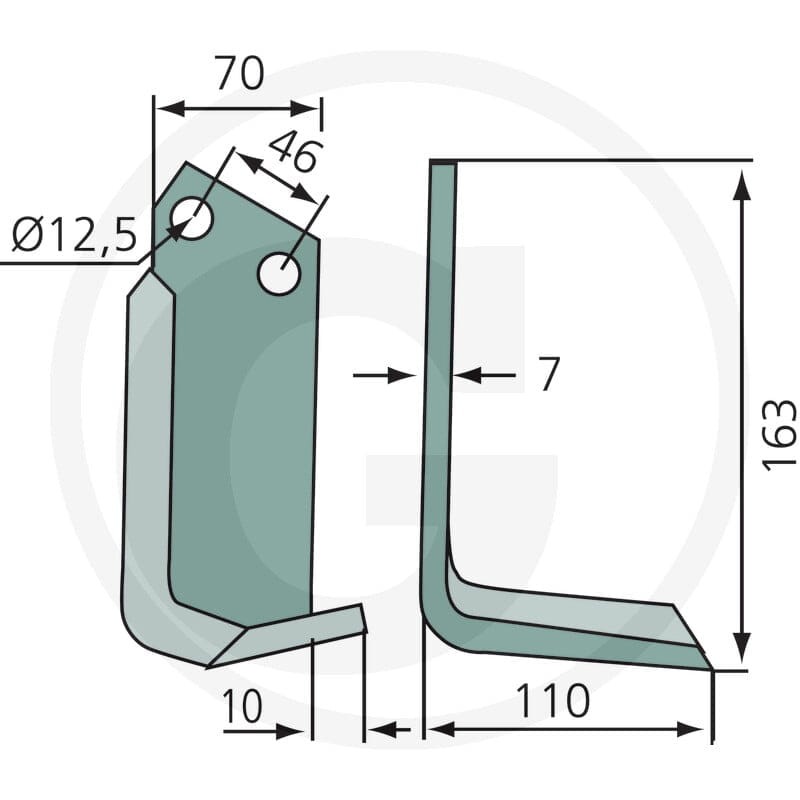 GRANIT Nóż kątowy 180MUR-05L - 180MUR-05L - Sklep rolniczy PoltechParts