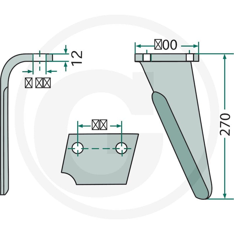 GRANIT Ząb brony aktywnej 180RH-PRG-02R - 180RH-PRG-02R - Sklep rolniczy PoltechParts