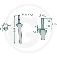 GRANIT Ząb brony aktywnej 180RH11B - 180RH11B - Sklep rolniczy PoltechParts