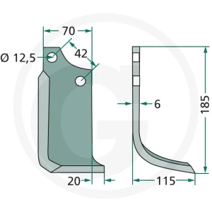 GRANIT Nóż wygięty 180SIM-16R