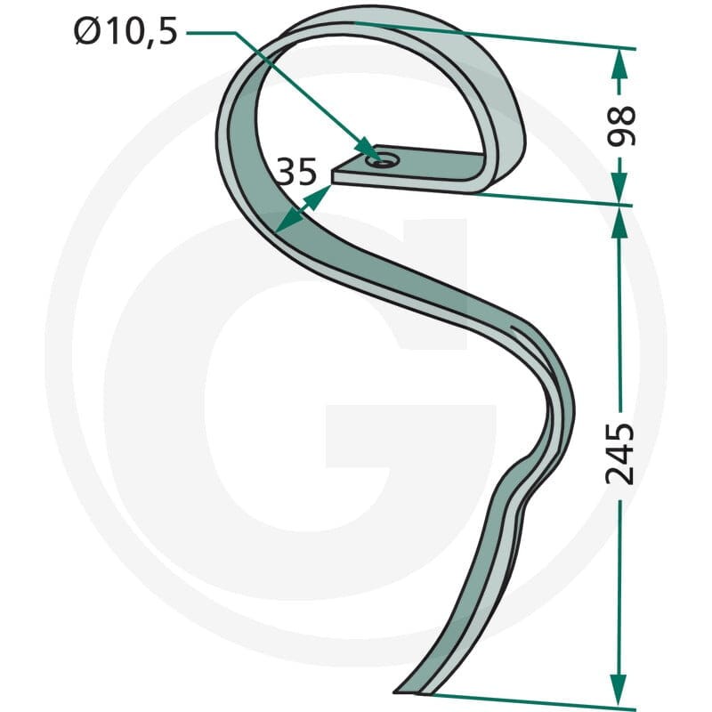 GRANIT Ząb sprężynowy 1802.1017RLL - 1802.1017RLL - Sklep rolniczy PoltechParts