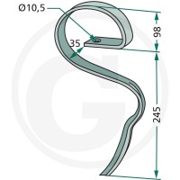 GRANIT Ząb sprężynowy 1802.1017RLL - 1802.1017RLL - Sklep rolniczy PoltechParts