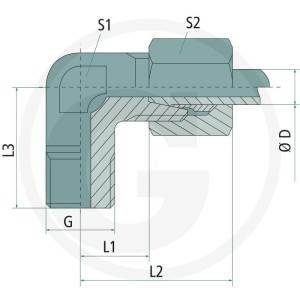GRANIT Kolanko wkręcane 30615ZS2044