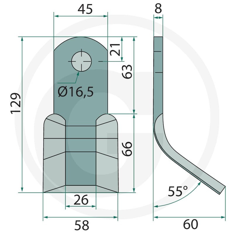 GRANIT Nóż typu Y 1800200014 - 1800200014 - Sklep rolniczy PoltechParts