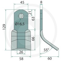 GRANIT Nóż typu Y 1800200014 - 1800200014 - Sklep rolniczy PoltechParts