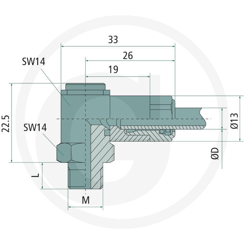 GRANIT Przegub obrotowy z przyłączem wtykowym, 30615ZS1967 - 30615ZS1967 - Sklep rolniczy PoltechParts